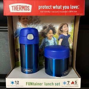 NEW 12oz FUNtainer Water Bottle & 10oz Food Jar Bundle - Navy